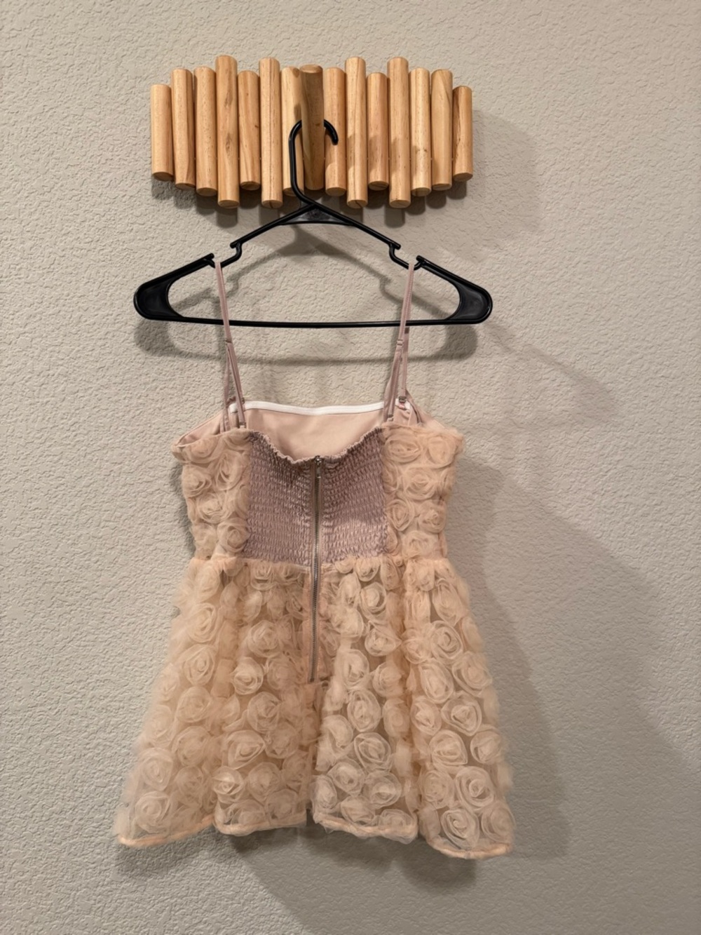 Blush Rosette Spaghetti Strap top. Japan purchase. NEW! ONE SIZE FITS ALL - Picture 2 of 3
